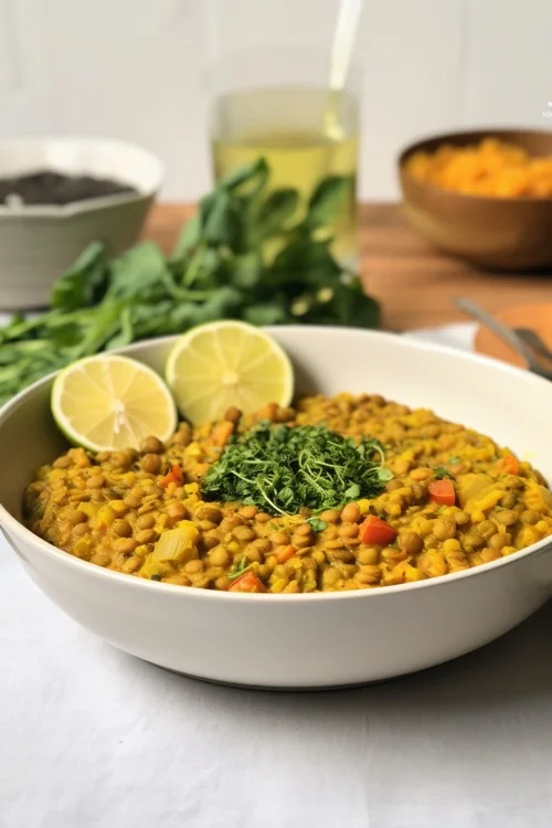 elaboracion lentejas al curry con verduras