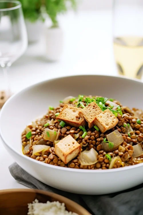 Lentejas con tofu: receta paso a paso